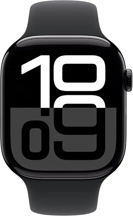 Apple Watch Series 10 [GPS 46mm case] Smartwatch with Jet Black Aluminium Case with Black Sport Band - M/L. Fitness Tracker, ECG App, Always-On Retina Display, Water Resistant image 3