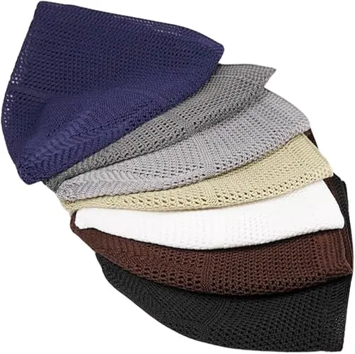 |% 100 Cotton Kufi Hats for Men A Quality Soft Taqiya, Takke, Islamic Caps, Islamic Gifts, Standart Size 1 Pcs image 3