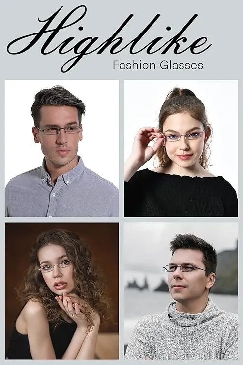 HIGHLIKE Slim Pocket Reading Glasses Men Women, Compact Readers Super Clear Lens, Spring Hinge Metal Frame Eyeglasses image 5