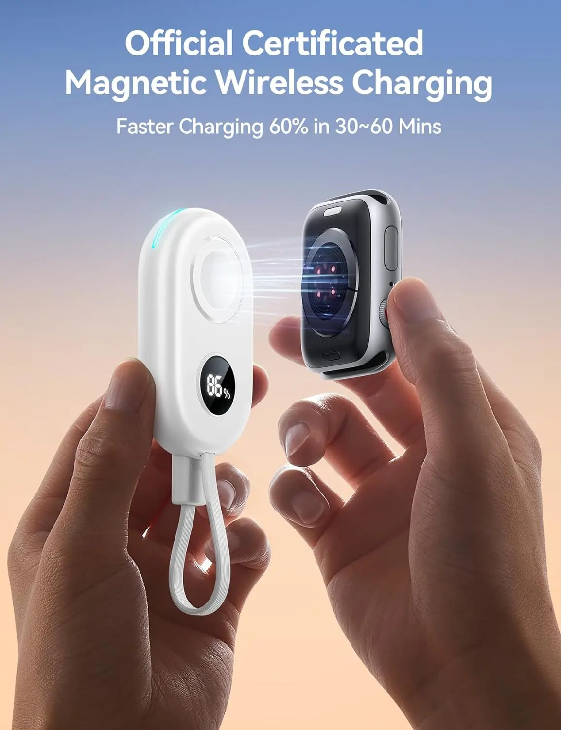 JOYROOM Portable Charger for Apple Watch 10, 2500mAh Fast Charging iWatch Charger KeyChain USB C Cable, Magnetic Wireless Travel Power Bank for Apple Watch Series 9/8/7/6/SE/5/4/3/2/Nike/Ultra/Ultra 2 image 7