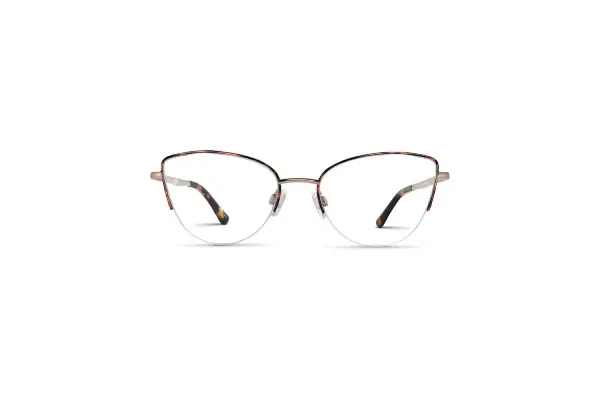 Tortoise Shell Metal Rimmed Cat Eye Reading Glasses for Women with Sturdy Made - Spring Hinges Half Frame Eyeglasses - Wire Rim Readers for Women - For all Face Shapes Women's Readers - Cheaters 2.0 image