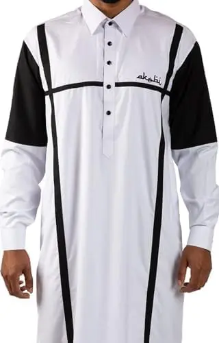 Men’s Thobe – Urban Printed Thobe for Men - Long Sleeve Islamic Robe - Kaftan for Eid, Prayer, Ramadan & Casual Outfits image 3