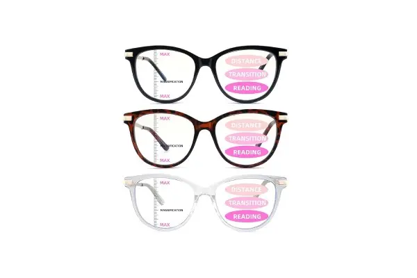 3 Pack Progressive Multifocus Reading Glasses for Women Blue Light Multifocal Transition Readers with Spring Hinge image