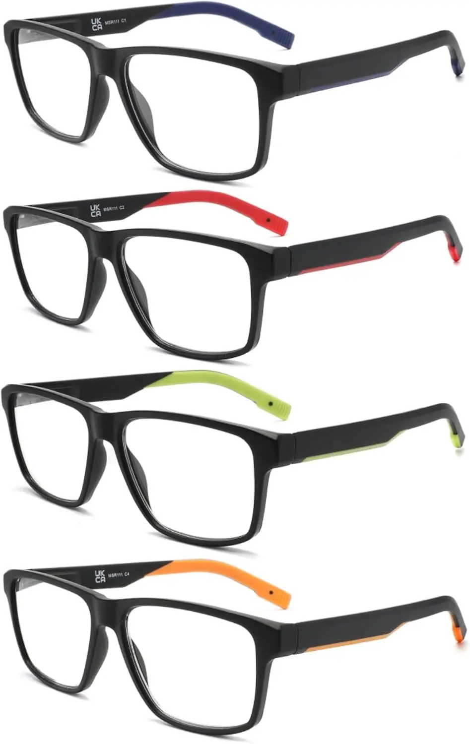 MODFANS Reading Glasses Men Oversized Readers,4 Pack Large Blue Light Reading Glasses for women Rubber Temple with Spring Hinge Eyeglasses 4.0 image 1