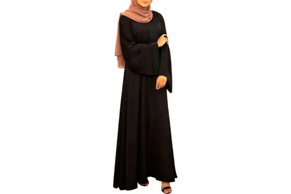 OLEMEK Kaftan Abayas for Women Muslim Maxi Dress Dubai One-piece Loose Full Cover Elegant Belted Pleated Long Dresses image