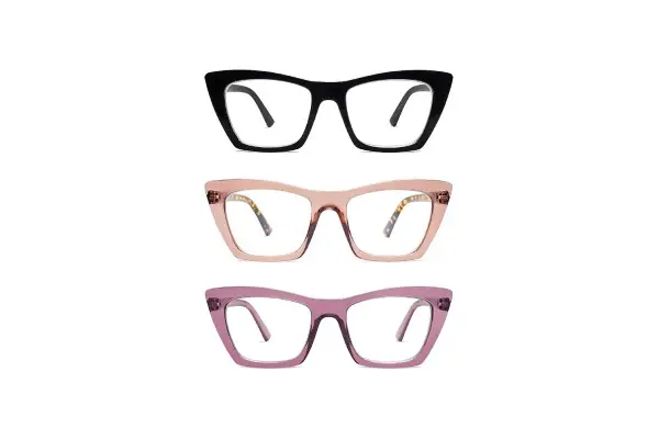 AMOMOMA Oversized Reading Glasses for Women,Trendy Cat eye Blue Light Computer Reader AM6028 image