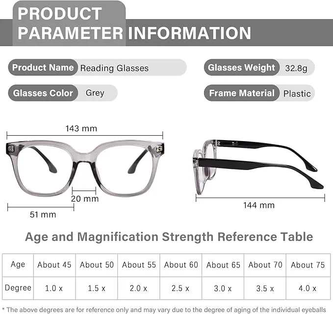 Oversized Reading Glasses for Women Men Large Frame Sqaure Blue Light Blocking Computer Readers Spring Hinge image 5
