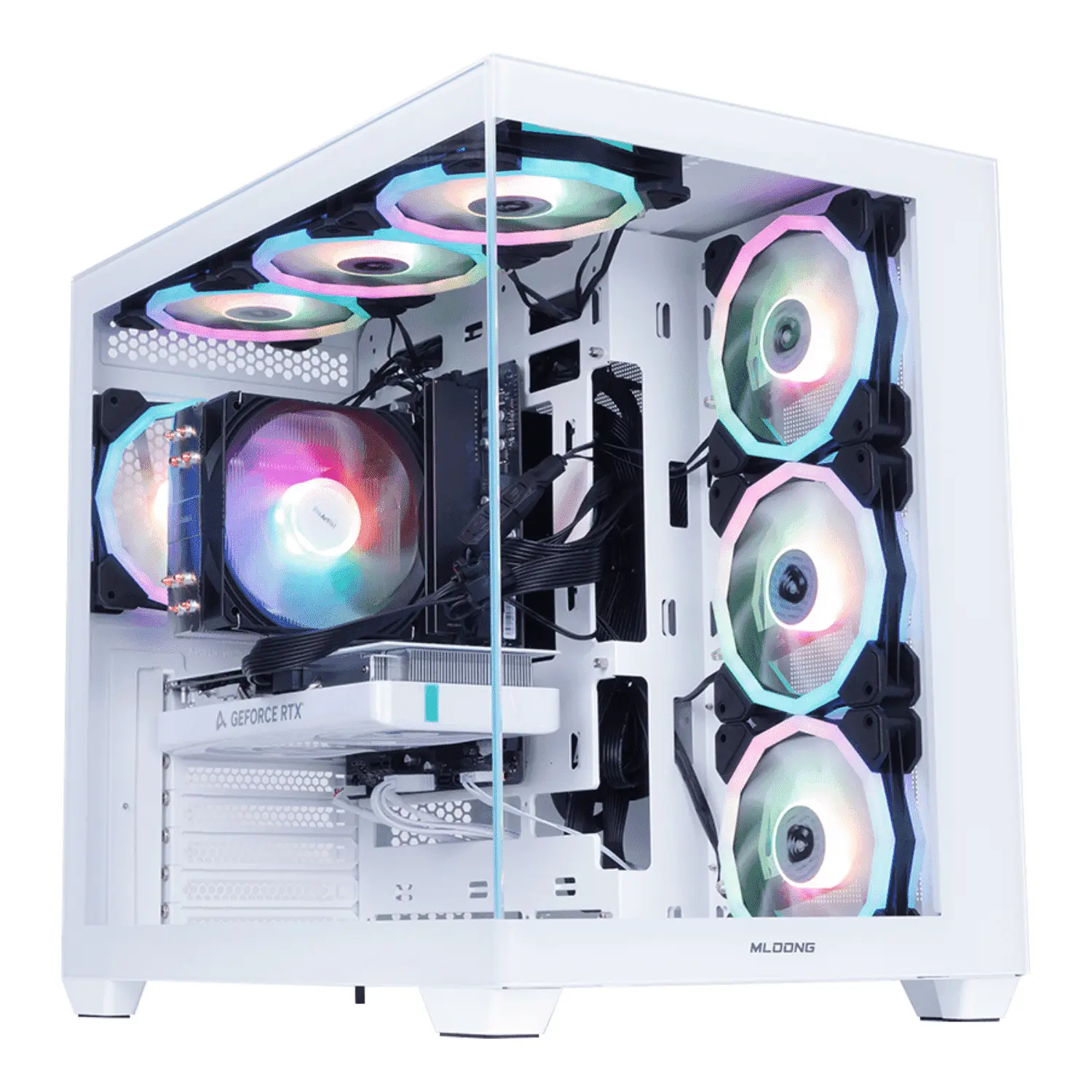Mloong Gaming PC Desktop AMD Ryzen 5 5500 GeForce RTX 4060 1TB SSD 16GB RAM 650W Win11 WIFI image 1
