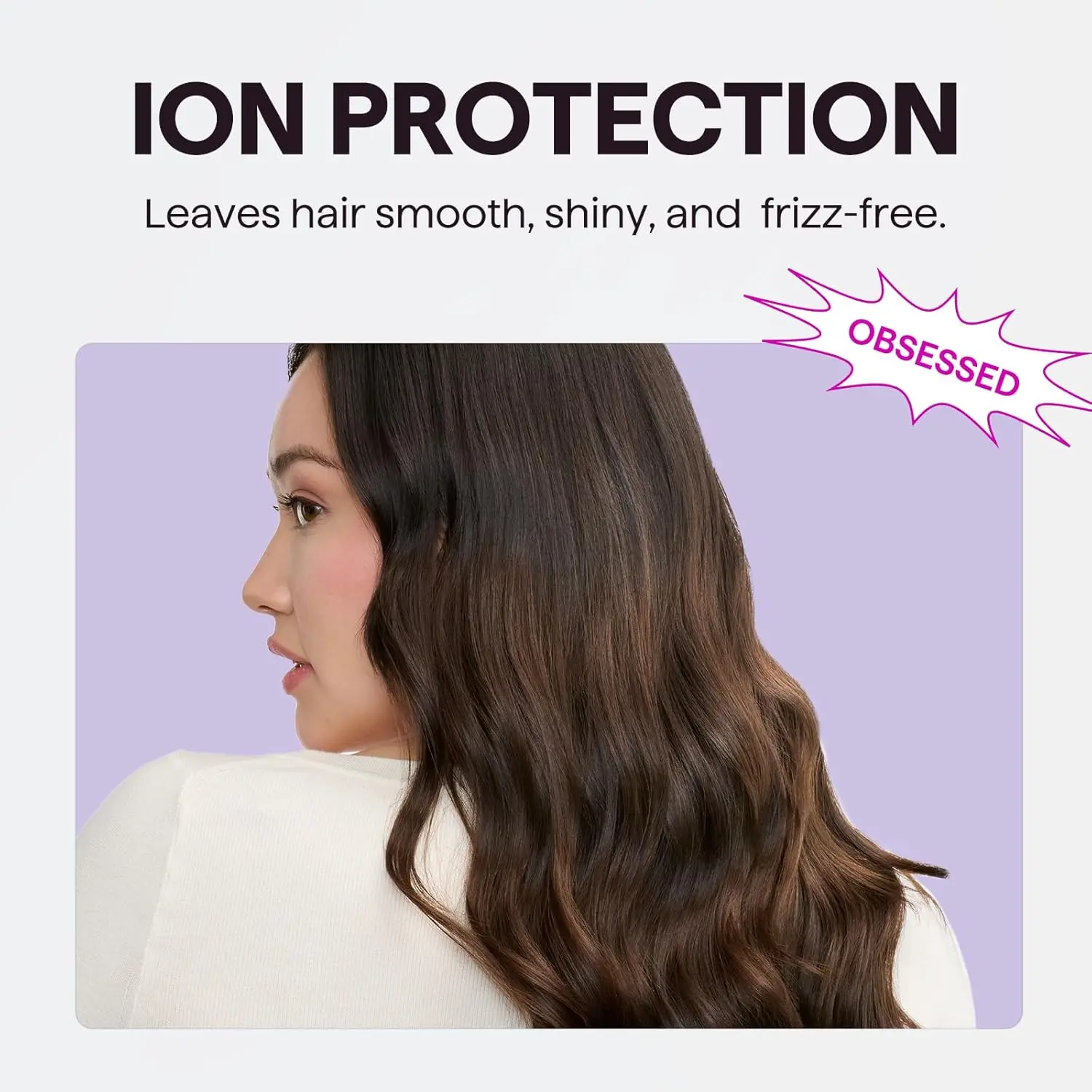 Wavytalk Hair Dryer, Blown Away Ionic Hair Dryer for Curly Hair with Diffuser, 1875W Fast Drying Blow Dryer with Ceramic Technology, 3 Attachments for All Hair Types, Light and Quiet, Rose Gold image 5