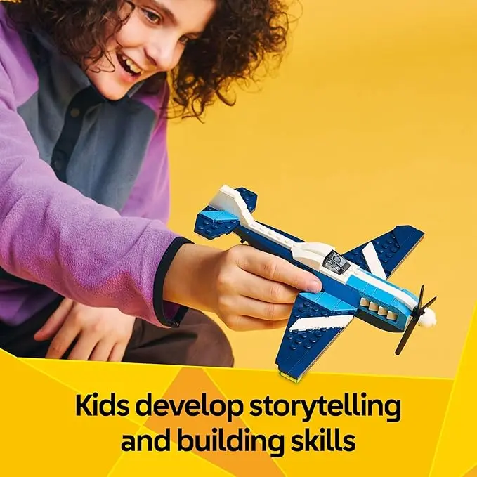 LEGO Creator 3 in 1 Aircraft Race Plane Toy - Building Toy with 3 Building Options, Airplane, Fighter Jet, or Helicopter - Gift Idea for Kids, Boys and Girls, Ages 7+ - 31160 image 4