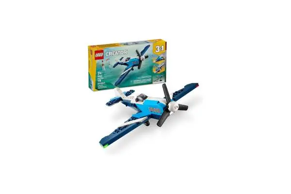 LEGO Creator 3 in 1 Aircraft Race Plane Toy - Building Toy with 3 Building Options, Airplane, Fighter Jet, or Helicopter - Gift Idea for Kids, Boys and Girls, Ages 7+ - 31160 image