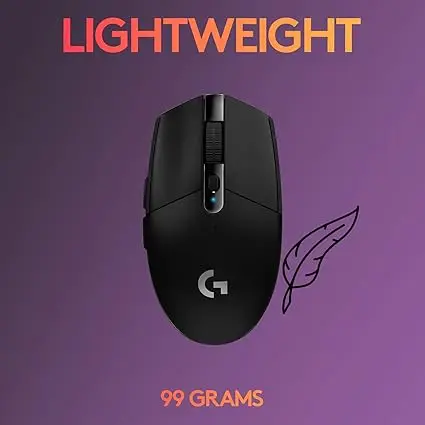 Logitech G305 LIGHTSPEED Wireless Gaming Mouse, Hero 12K Sensor, 12,000 DPI, Lightweight, 6 Programmable Buttons, 250h Battery Life, On-Board Memory, PC/Mac - Black image 5