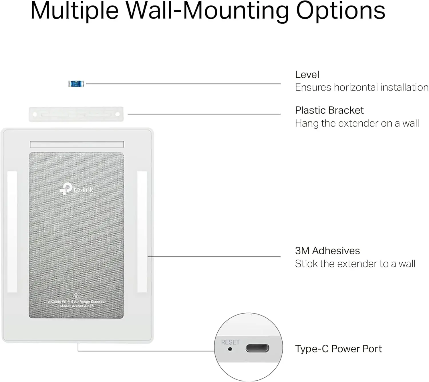 TP-Link AX3000 Wall-Mounted Wi-Fi 6 Range Extender Archer Air E5 | Ultra-Thin & Compact | Up to 2,700 sq. ft. | Dual Band Wi-Fi | Smart Beamforming Antennas | EasyMesh | Mounting Materials Included image 7