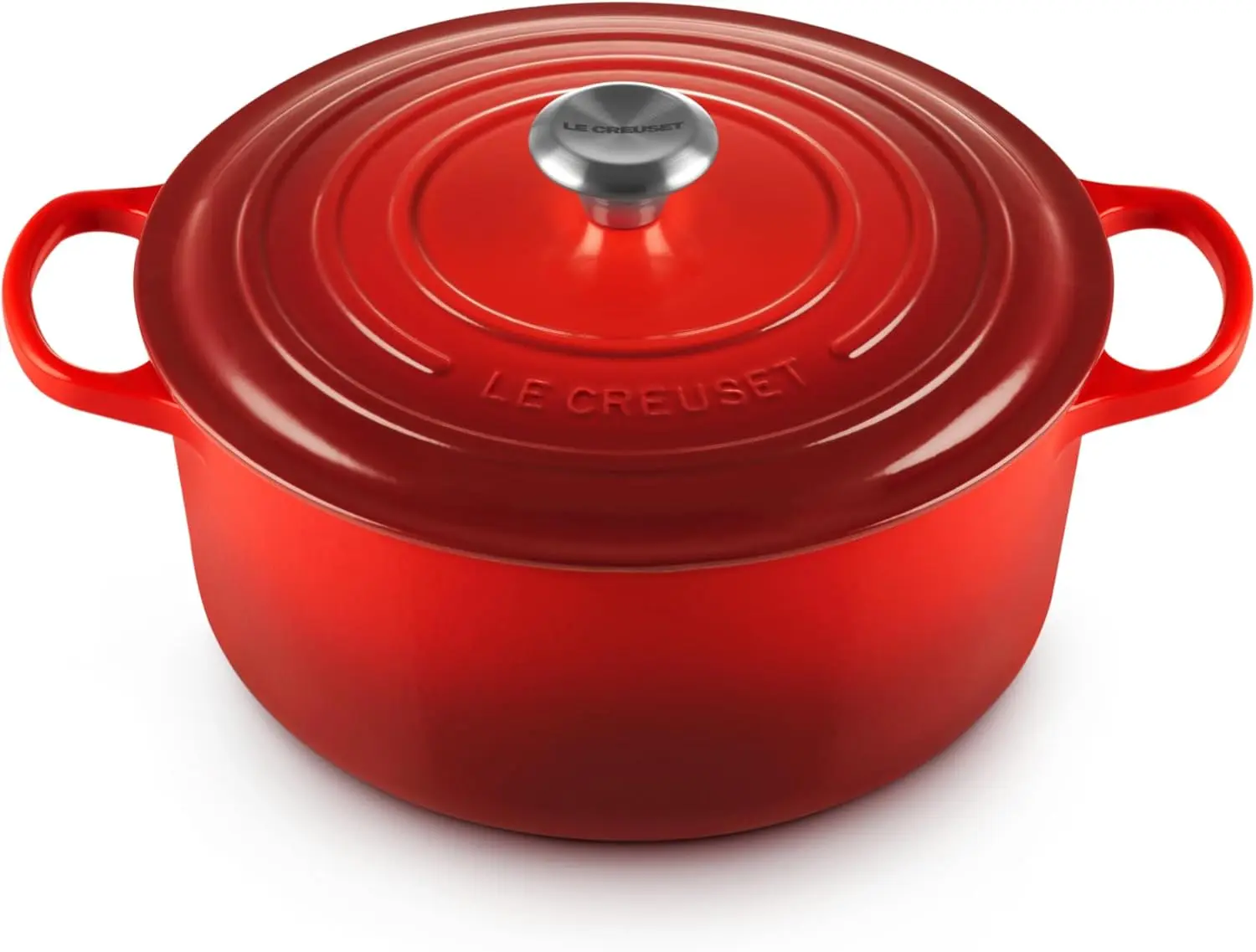 Le Creuset Enameled Cast Iron Signature Round Dutch Oven, 7.25 qt., Cerise image 1