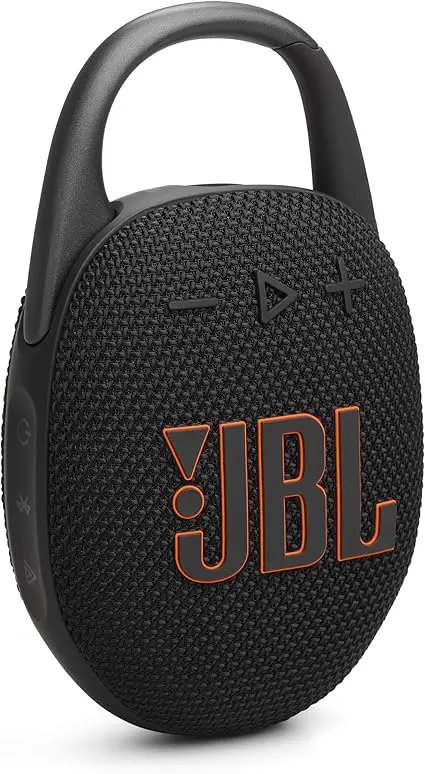 JBL Clip 5 - Ultra-Portable, Waterproof & Dustproof Bluetooth Speaker, Big Pro Sound with Punchy bass, Integrated Carabiner, Up to 12 Hours of Play, Made in Part with Recycled Materials (Black) image 1