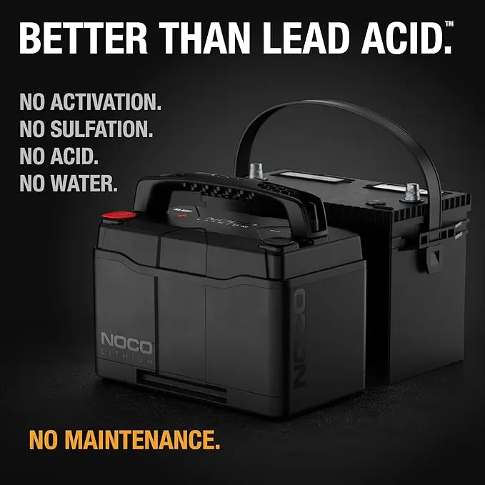 NOCO Lithium NLX27: 12V Dual-Purpose LiFePO4 Lithium-Ion Battery - 100Ah Deep-Cycle and 1400A Group 27 Starter Battery - UL Listed - Built-In Dynamic BMS image 4