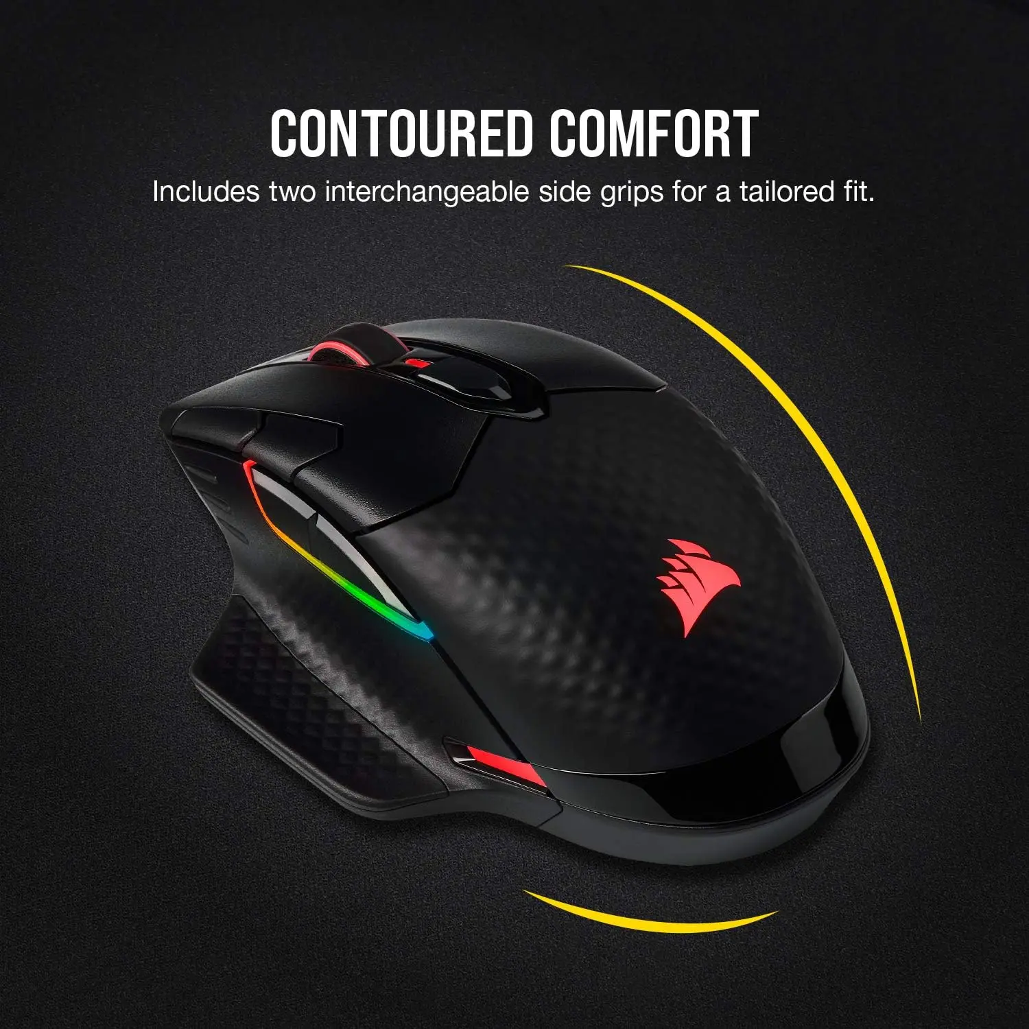 Corsair Dark Core RGB Pro SE, FPS/MOBA Gaming Mouse with SLIPSTREAM Technology, Black, Backlit RGB LED, 18000 DPI, Optical, Qi wireless charging certified image 6