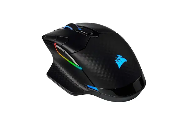 Corsair Dark Core RGB Pro SE, FPS/MOBA Gaming Mouse with SLIPSTREAM Technology, Black, Backlit RGB LED, 18000 DPI, Optical, Qi wireless charging certified image