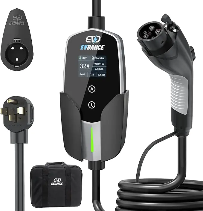 Level 2 EV Charger - Portable 32A EV Chargers NEMA 14-50 with 25ft Cable, Adjustable Current/Delay Charging for Electric Car Charger image 1