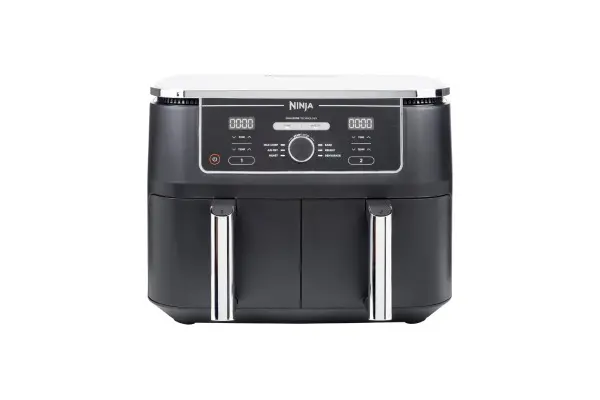 Ninja Foodi MAX Dual Zone [AF400EU] Hot Air Fryer, 2 Large Frying Compartments, 6 Functions, 2 Independent Garzones, 9.5 Litres, 65% Save Energy Costs image