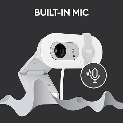 Logitech Brio 100 Full HD 1080p Webcam for Meetings, Streaming, Desktop, Laptop, PC - Built-in Mic, Shutter, USB-A, Teams, Zoom - Off-White image 5