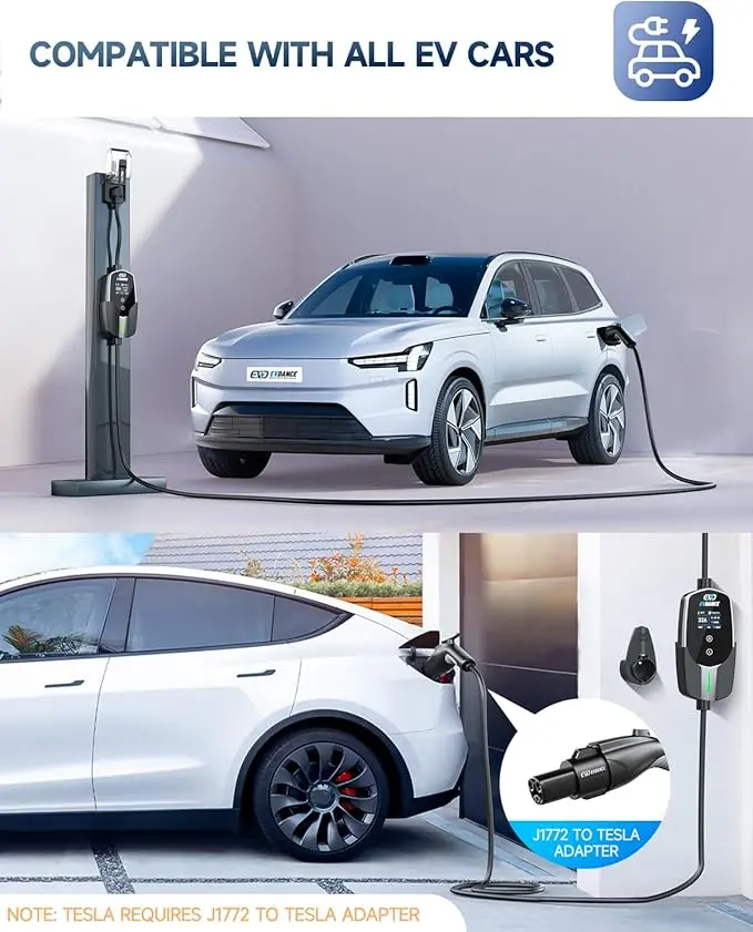 Level 2 EV Charger - Portable 32A EV Chargers NEMA 14-50 with 25ft Cable, Adjustable Current/Delay Charging for Electric Car Charger image 7