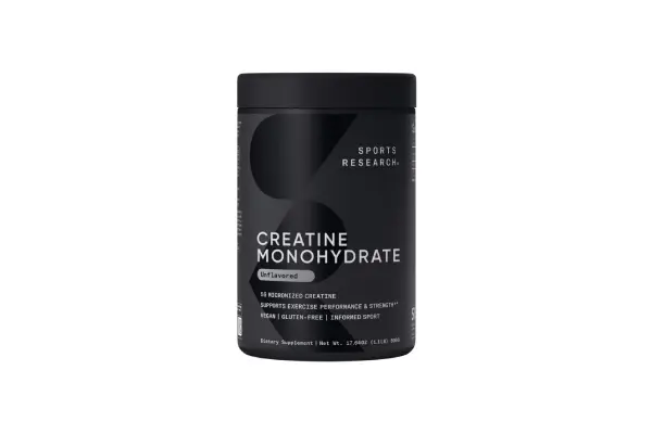 Sports Research Creatine Monohydrate - Gain Lean Muscle, Improve Performance and Strength and Support Workout Recovery - 5 g Micronized Creatine - 1.1LBS image