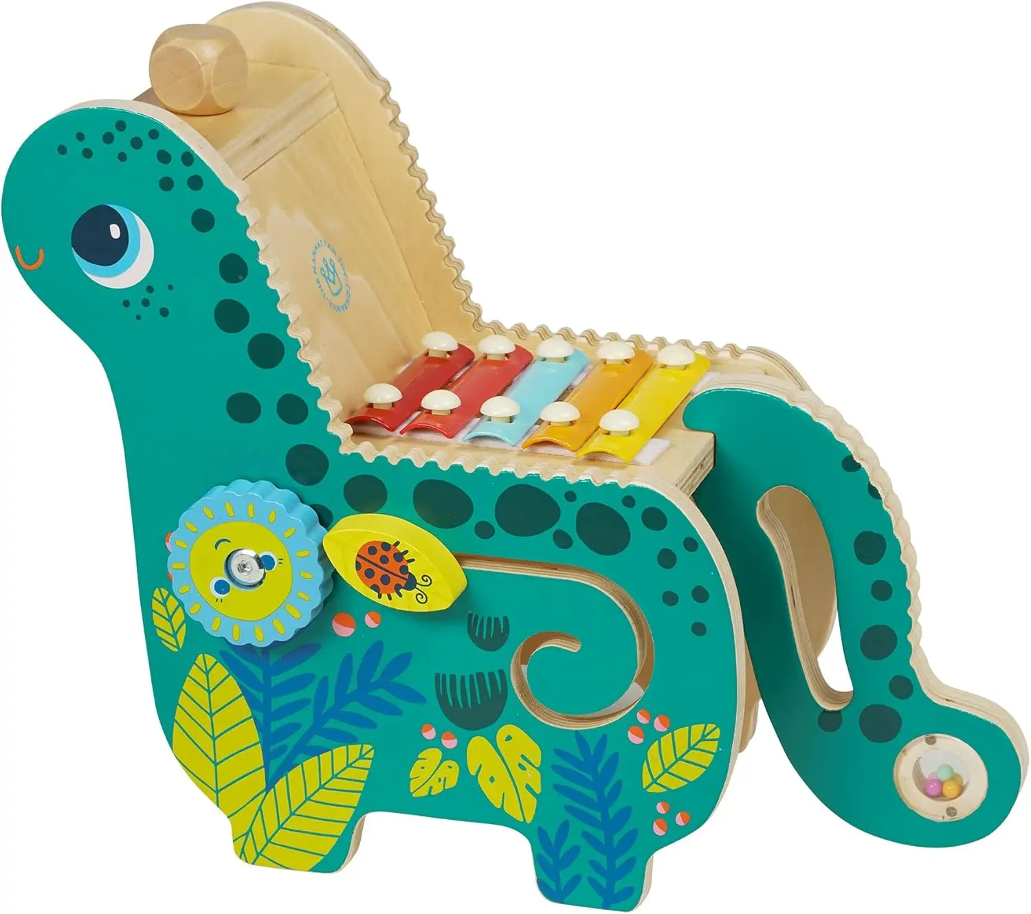 Manhattan Toy Wooden Dinosaur Toddler and Preschool Musical Instrument and Activity Toy with Xylophone, Sawtooth Ridges and Solo Mallet image 3