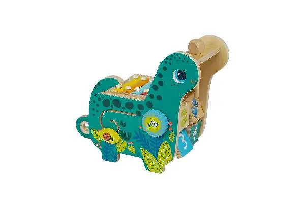 Manhattan Toy Wooden Dinosaur Toddler and Preschool Musical Instrument and Activity Toy with Xylophone, Sawtooth Ridges and Solo Mallet image
