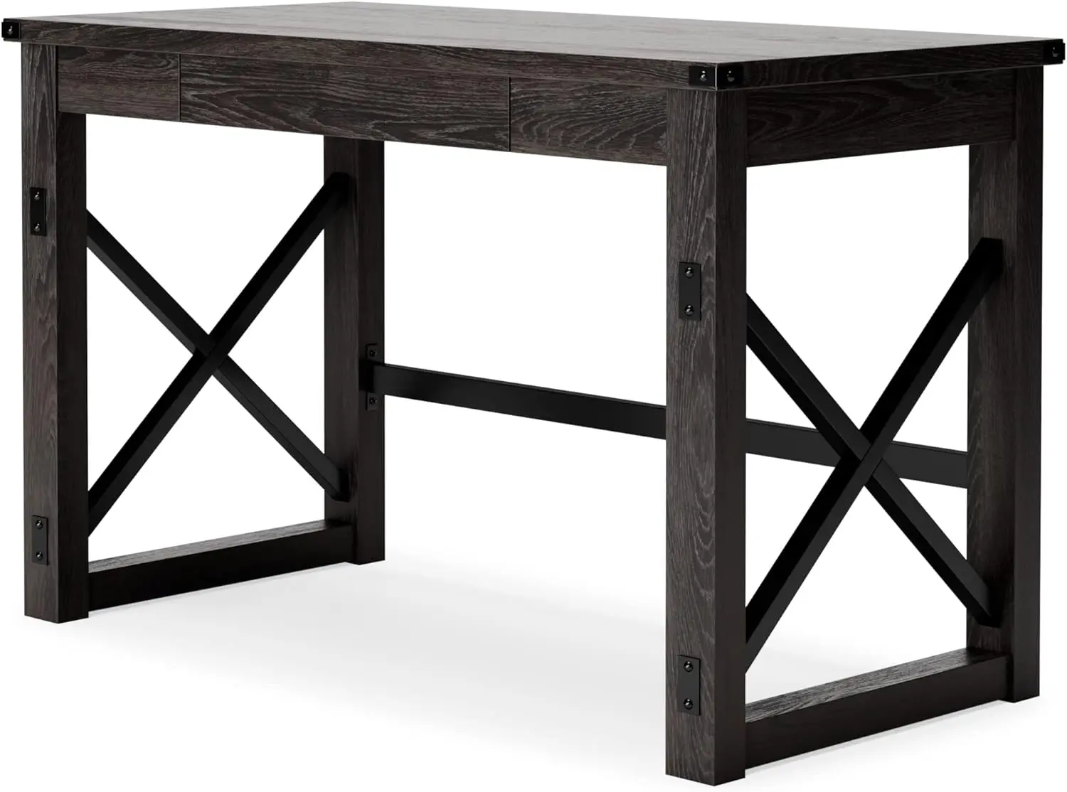 Signature Design by Ashley Freedan Rustic Farmhouse Home Office Desk, Dark Gray image 5