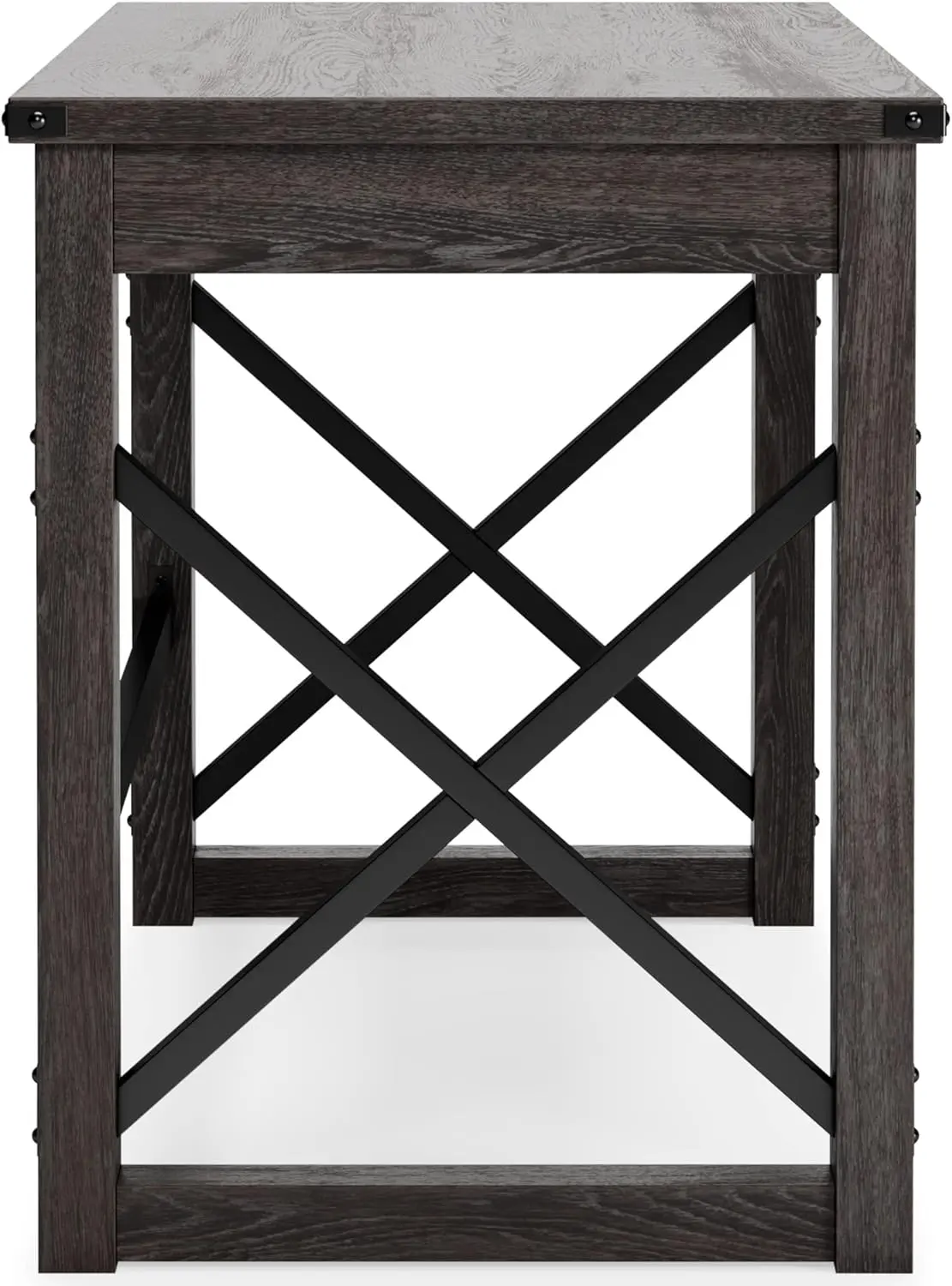 Signature Design by Ashley Freedan Rustic Farmhouse Home Office Desk, Dark Gray image 6