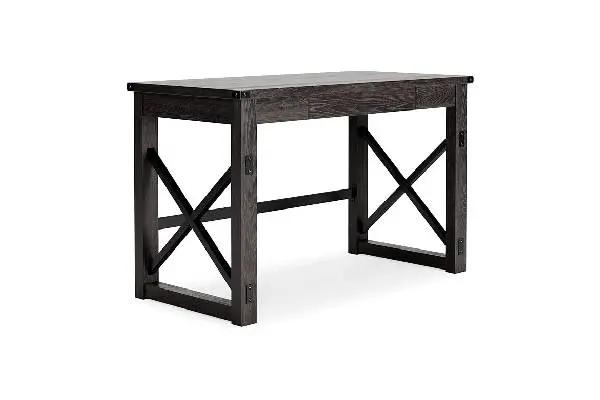Signature Design by Ashley Freedan Rustic Farmhouse Home Office Desk, Dark Gray image