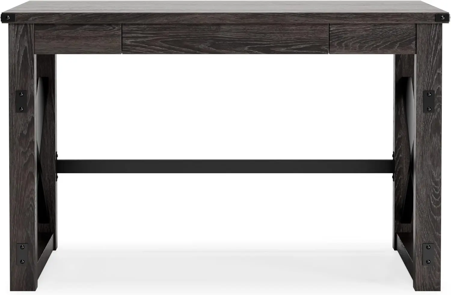 Signature Design by Ashley Freedan Rustic Farmhouse Home Office Desk, Dark Gray image 4