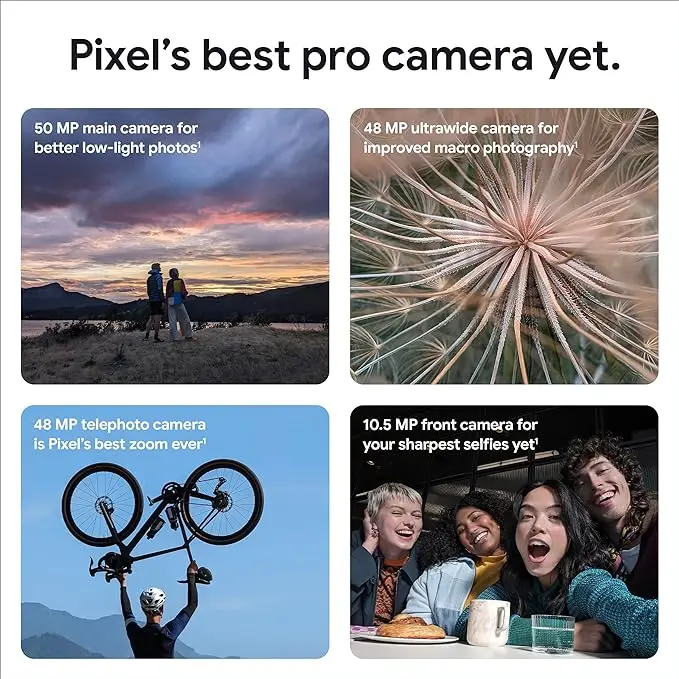 Google Pixel 8 Pro - Unlocked Android Smartphone with Telephoto Lens and Super Actua Display - 24-Hour Battery - Obsidian - 128 GB image 3