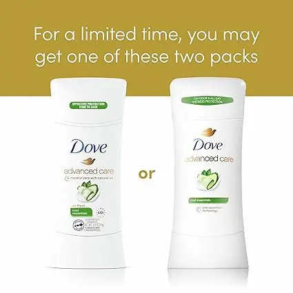Dove Advanced Care Antiperspirant Deodorant Stick Cool Essentials 4 ct for helping your skin barrier repair after shaving 72 hour odor control and sweat protection with Pro Ceramide Technology 2.6 oz image 5