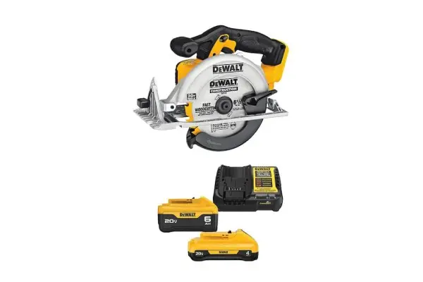 20V MAX Cordless 6-1/2 in. Circular Saw, (1) 20V 6.0Ah and (1) 20V 4.0Ah Batteries, and Charger image