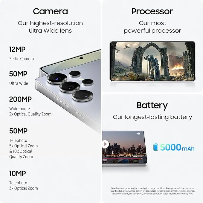 SAMSUNG Galaxy S25 Ultra Cell Phone, 256GB AI Smartphone, Unlocked Android, AI Camera, Fast Processor, Long Battery Life, 2025, US 1 Yr Manufacturer Warranty, Titanium Gray image 2