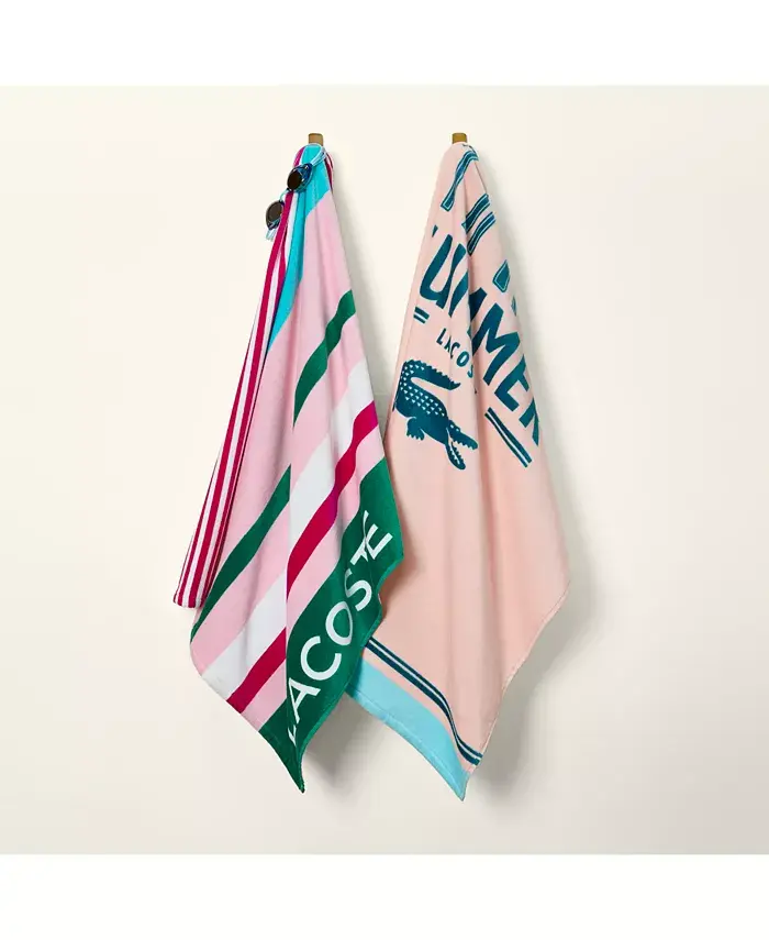 Lacoste Home Sunscreen Stripe Cotton Beach Towel image 4
