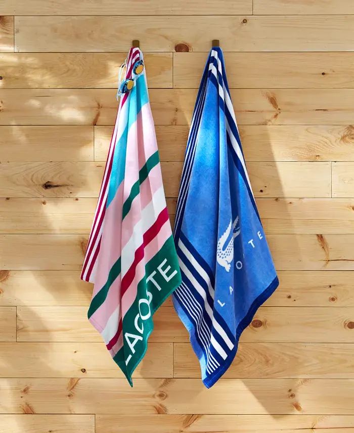 Lacoste Home Sunscreen Stripe Cotton Beach Towel image 5