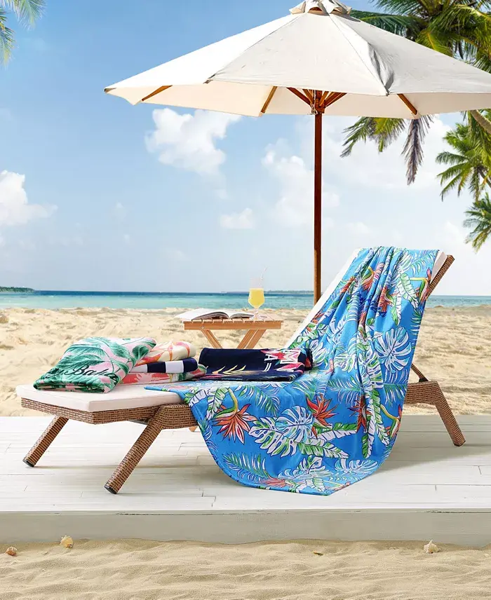 Tommy Bahama Home Palm Beach Bliss Cotton Oversized Beach Towel, 72" x 36" image 2