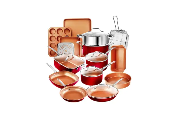 Gotham Steel 20pc Nonstick Cookware & Bakeware Set · Hammered Copper image