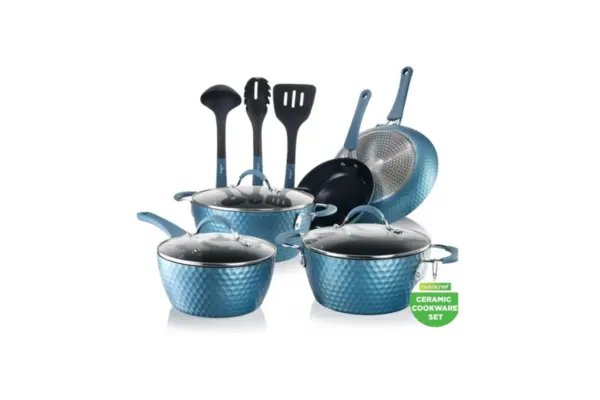 11-Piece Nonstick Cookware Set with Ceramic Finish – Royal Blue image