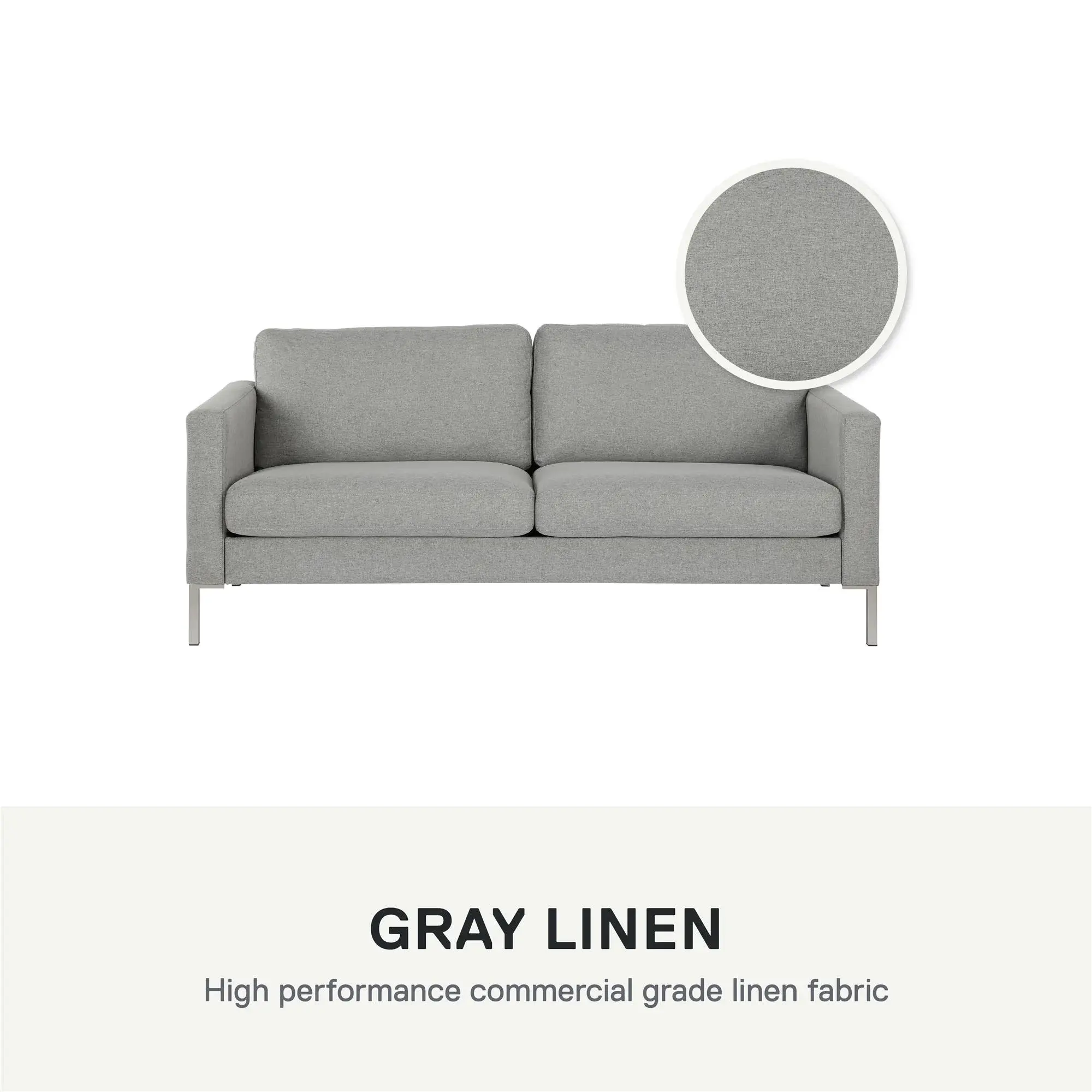 DHP Lexington Sofa, Gray Linen image 3
