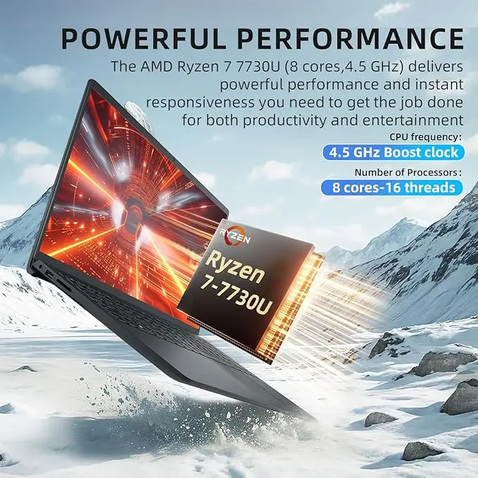 Dell Inspiron 15 Business Laptop- w/Office Lifetime & External DVD Drive, AMD Ryzen 7 7730U (8-Core) CPU, 15.6" FHD (1920 x 1080) Touchscreen, Win 11 Pro(32 GB RAM, 1 TB SSD) image 5