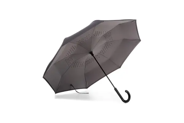 Totes InBrella - Reverse Close Umbrella with Invisible Water Repellent Coating - Auto Close, Inverted, Dripless, and Stormproof for Rainy Weather image