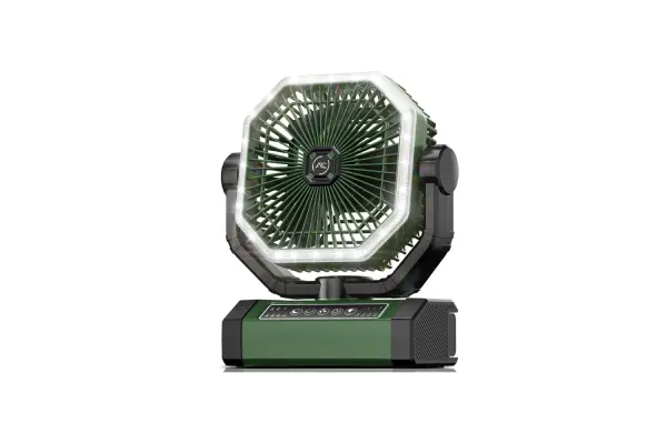 Portable Fan 24000mAh Battery Powered with Remote & LED, 4 Speed Strong Airflow, Desk/Camping/Outdoor/Gym Fan for Office Travel Treadmill Camping Gear image