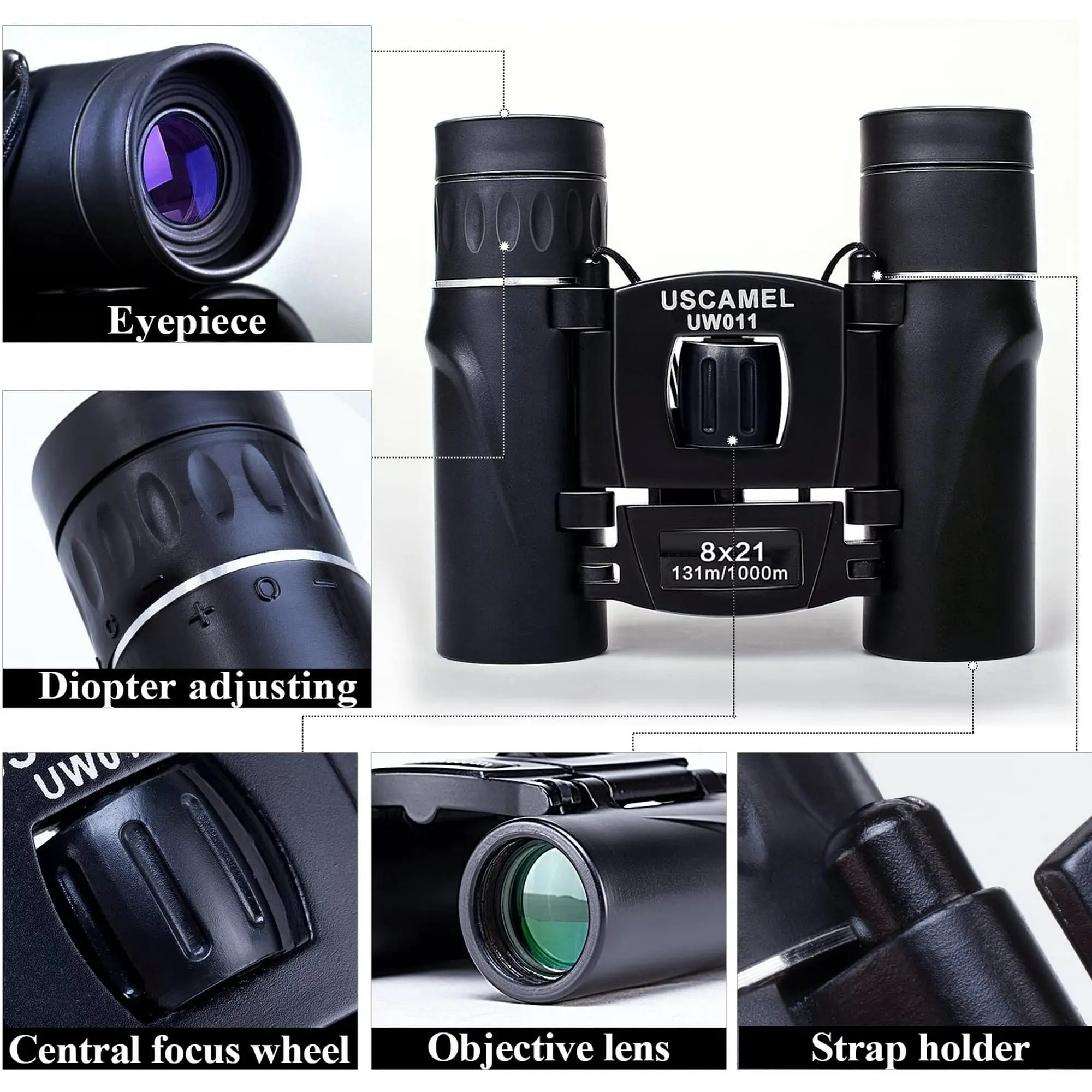 USCAMEL 8x21 Binoculars for Adults Kids, Waterproof Folding Compact Lightweight Small Binoculars for Bird Watching Outdoor Hiking Travel Concerts Theater image 7