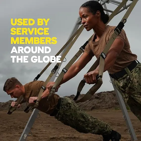 TRX Tactical Gym Suspension Trainer, Home Gym Kit, Fitness Training Designed for Military Veterans, Home Gym System with Exercise Straps image 4