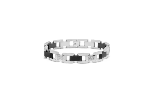 Macy's Men's Diamond Bracelet (1/2 ct. t.w.) in Stainless Steel, Created for Macy's image
