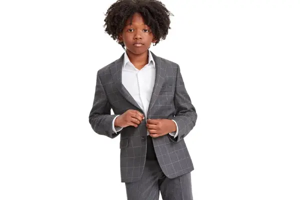 Michael Kors Big Boys Herringbone Windowpane Classic-Fit Suit Jacket image
